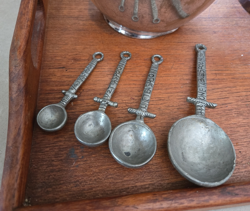 Celtic Vintage Pewter Crosby And Taylor Measuring Spoons